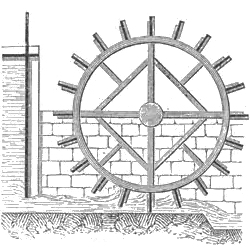 « Roue par-dessous », mue par une eau courante