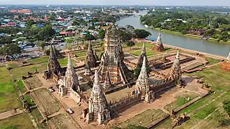 Wat Chai Wathanaram vu du ciel