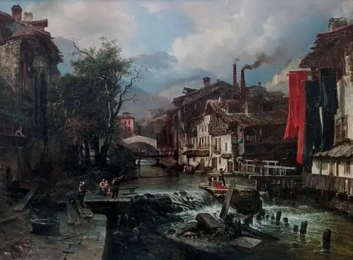 Vu des fabriques de la ville de Vienne (1837), Musée de l'industrie textile (Vienne).