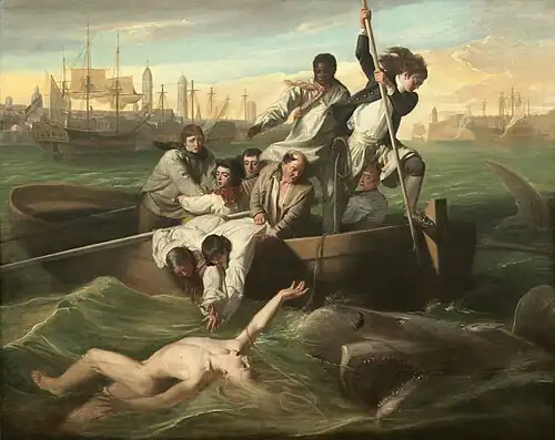 John Singleton Copley, Watson et le Requin, (original version), 1778.