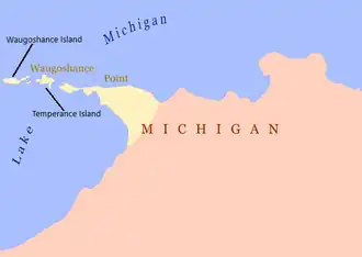 Localisation de l'île Waugoshance