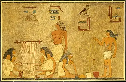 Tisserandes, tombe de Khnoumhotep, fac-similé.
