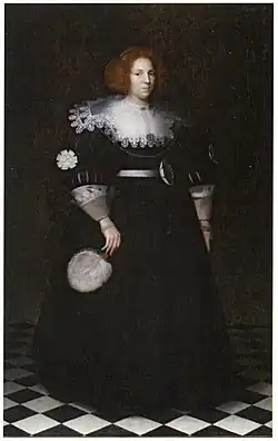 Wybrand de Geest, Portrait de mariage de Maria Overlander, 1630, huile sur toile, Prinsenhof de Delft.