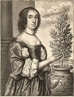 Femme au laurier par Wenceslas Hollar (XVIIe&nbsp;siècle)