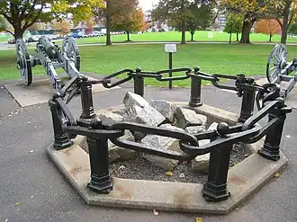 Partie conservée de la « chaîne de l'Hudson » à West Point