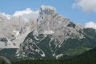 Vue du Bischofsmütze depuis Annaberg-Lungötz.