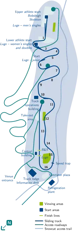 Map of a competition venue
