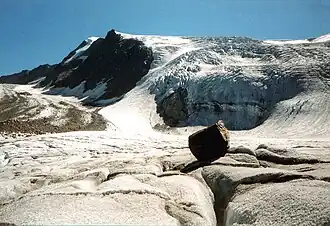 Vue depuis le glacier du :Sulzenauferner (de).