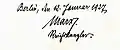 Signature de Wilhelm Marx
