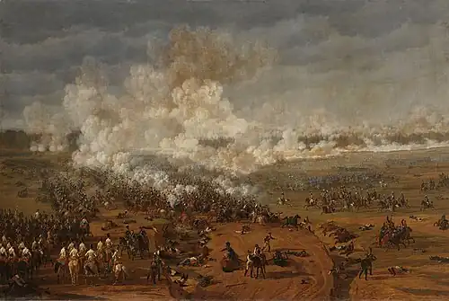 Au troisième jour de la bataille de Hanau, 1814, huile sur toile