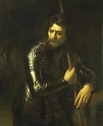 Willem Drost, Homme debout en armure ou Portrait d'un officier en armure, 1650-59,  Gemäldegalerie Alte Meister (Cassel).