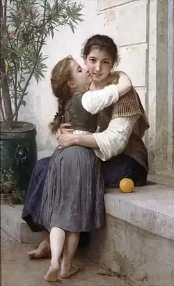 Câlinerie, peinture de William Bouguereau (1890).