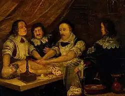 Tableau représentant une dissection par William Harvey