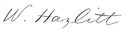 signature de William Hazlitt