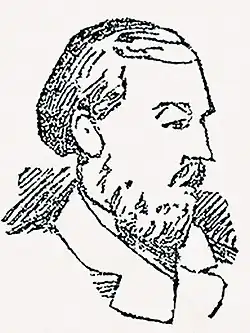 Dessin du côté droit du visage d'un homme.