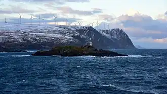 Parc éolien de Havøygavlen à Måsøy, Comté de Troms og Finnmark, 2015.