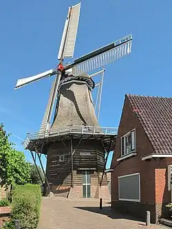 Winsum, moulin : korenmolen de Vriendschap.