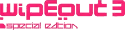 Illustration du logo de Wipeout 3: Special Edition, en lettres roses. Wipeout 3 est écrit en gros, en dessous, est inscrit Special Edition
