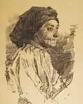 Głowa wieśniaczki spod Krakowa, lithographie.
