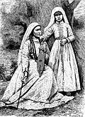Femmes de Zougdidi, 1884. Gravure de Henri Théophile Hildibrand d'après une photo de Hermann Roskoschny.