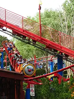 Train passant sous le lift.