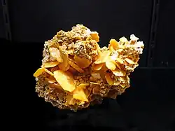 Wulfénite (Touissit, Maroc).