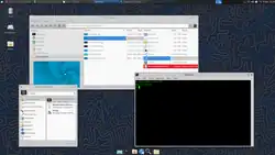 Capture d’écran d’un bureau fonctionnant avec Xfce.