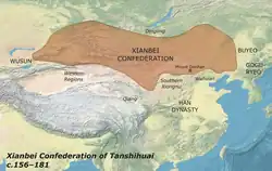 Description de l'image Xianbei Confederation c. 160 AD.png.