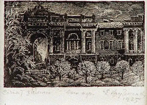 Le Sénat dirigeant en hiver, manière noire, 1925.