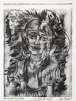 Young Woman, Lodz, 1947, print by Byron Randall (LA Museum of the Holocaust)