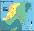 Zones de végétation du Yucatan