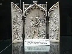 Triptyque représentant la Visite de la Vierge à sainte Élizabeth.