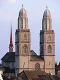 Le Grossmünster vu depuis le Lindenhof.