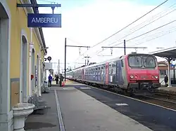 La Z 9617 en gare d'Ambérieu dans l'Ain.