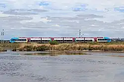 Une ZGC assurant une mission entre Nantes et Le Croisic vue dans les marais salants du Pouliguen.