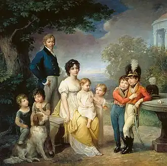Stanisław Kostka Zamoyski avec sa femme et sa famille, 1884, Kozłówka, musée Zamoyski.