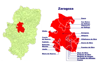 Localisation de Comarque de Saragosse