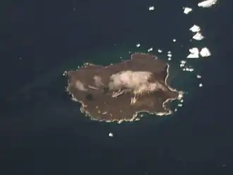 Photo satellite de l'île Zavodovski