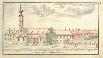Monastère et église Paulaner, en 1752