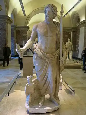 Statue de Jupiter, possible adaptation du Zeus de Myron réalisé pour l'Héraion de Samos. Musée du Louvre.