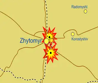 Description de l'image Zhytomyr Airport attack (2022).png.