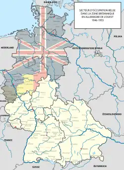 Secteur d'occupation belge dans la zone britannique en Allemagne de l'Ouest (1946-1955).