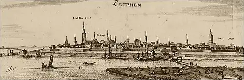 Vue de Zutphen en 1654.