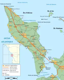 Localisation du Pertuis de Maumusson en Charente-Maritime.