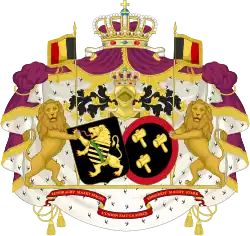 Description de l'image Alliance Coat of Arms of King Philippe and Queen Mathilde.svg.