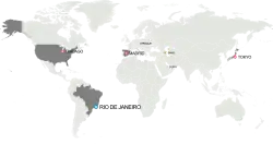 Carte des villes candidates