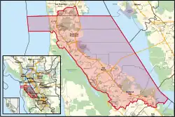 Description de l'image California's 15th congressional district (since 2023) (new version).svg.