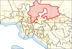 Description de l'image California's 28th congressional district in Greater Los Angeles (since 2023).svg.