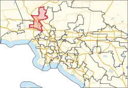 Description de l'image California's 29th congressional district in Greater Los Angeles (since 2023).svg.