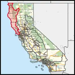 Description de l'image California's 2nd congressional district (since 2023).svg.